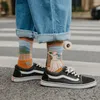 Damessokken Hoge kwaliteit katoen Hiphop Cartoon Afbeeldingen Volwassen Tide Ins Trend Kousen Herfst en winter Mid-tube