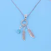 Pendentifs Hemiston 925 Sterling Silver Feather Franges Colliers pour femmes Déclaration Bijoux