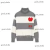 Paris Amis AM I Pull Amiparis Classique Noir Blanc Stripe Designer Tricoté Jumper Jacquard Amour Coeur Sweat Hommes Femmes Pull Col Roulé 527