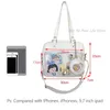 Heart Ita Bag Crossbody with Purse PU Japanese Kawaii Clear Shoulder Insert Women School Lolita Blue Itabag Tote H217 240108