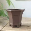 Planters Pots Black Pottery Earthen Burn Ceramic Crafts Flowerpot Plum Orchid Bamboo Chrysanthemum Succulent Plant Pot Breathable Vase Decor YQ240109