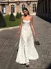 Vit blommigt tryck wrap midje spaghetti rem maxi dres sexig u nack ärmlös rygglös lång mantel elegant parti vestidos 240109