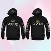 Lente nieuwe vrouwenmannen hoodies king queen geprinte sweatshirt minnaars paren hoody sweatshirt casual pullover sportkleding tracksuits y6635416