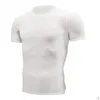 Mens T-shirts snabb torr löpning kompression t-shirt andningsbar kostym fitness tight sportkläder ridning kort ärm skjorta träning dropp de otw3d