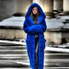 女性の毛皮のフェイク模倣ミンクフード付き綿パッドコートを暖かく保ち、ぬいぐるみジャケットウィンドブレイカー2024を厚くする