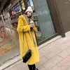 Women's Fur Faux Women Coats Mid Length Coat Solid Hooded Splice Full Sleeve Casual Loose Jackets Winter 2024 Thick Warm Outerwear