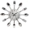 Wall Clocks Kitchen Clock 3D Removable Modern Creative Cutlery Spoon Fork Sticker Room Decoration