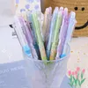 6PCS Purple Tulip Erassable Neutral Pens Kawaii Gel z gumkami Koreańskie Studenci artykułów Girl Gift School Office