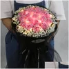 Ghirlande di fiori decorativi Bouquet di rose Regalo di cortesia di compleanno per la fidanzata e simulazione di una scatola di sapone finta per San Valentino T200903 Dh3Tb