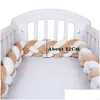 Sängskenor 12 cm höjd baby stötfångare knut kudde för pojkar flickor fyra flätor barnsäng crib protector cuna para bebe rum dekor aa220326 drop de otq6s