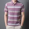 Herren Polos Sommer Gestreifte Druck Tops T-Shirts Polo Hals Kurzarm Plus Größe Casual T Shirts Mode Business Männer Kleidung