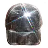 Berets Sequin Mirror Cap Fashion Bucket Hat Glittering Dj-Hat For Adult Unisex Dance Bachelorette Party Disco Ball Club