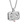 Pendant Necklaces Fashion Luggage Red Zircon Open Po Case Necklace Men Women Keepsake Cool Jewelry Gifts