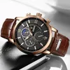 Herren Uhren LIGE Top Marke Luxus Leder Casual Quarzuhr männer Sport Wasserdichte Uhr Uhr Relogio MasculinoBox 240109