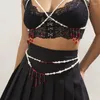 Belts Halloween Sexy Chest/ Waist Chain For Woman Nightclub Blood Drop Tassels Decors Dance Body Accessories