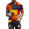 Herren T-Shirts 2024 Sommermode T-Shirt Herren 3D-gedrucktes, atmungsaktives Street-Style-Stitching-Print-T-Shirt