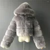 Kvinnors päls lyxiga fuzzy fluffy rockar kvinnor höst vinter koreanska mode fuax jackor kappa elegant varm faux chaquetas