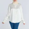 Roupas étnicas Mulheres Eid Muçulmano Tops Único Breasted Botão Comprimento Completo Turn Down Collar Kaftan Árabe Marrocos Cetim Blusas Sólidas Casual