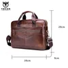 Bullcaptain Real skórzany vintage męskie Messenger Bagcasual Business Bag Fashion Cowhide Męski Teksasza komercyjna 240109