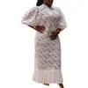 Eleganta afrikanska klänningar plus storlek för kvinnor sexig dashiki spets bröllopsfest klänning muslimska kaftan maxi afrika klänning m4xl 240109