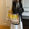 Avondtassen Dames Boho Tas Handtas Mode Gebreide schoudertas Japanse stijl Kawaii Eenvoudig Grote capaciteit Shopper Vrouwelijk strand