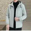 Herrjackor 2024 Autumn Winter Men Hooded Jacket Male Outwear Thermal Fleece tjock varm vindbrytare Fashion Casual Coat