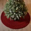 Décorations de Noël Jupe d'arbre tricotée 48 pouces Câble épais Jupes rustiques Cadeau pour les vacances