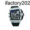 Top ZF Factory RicharsMiller Tourbillon boîtier en Fiber de carbone RM 61-01 automatique mécanique changement arrière blanc montre de luxe M7FDM7FDM7FD