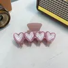 Fermagli per capelli coreano Ins Love Clip per acido acetico acrilico rosa a forma di cuore dolce ed elegante per le donne Accessori per gioielli Decorazione regalo