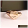 Bröllopsringar Brand Rings Heart Ring Designer smycken Emalj för kvinnor 2024 Återvänd till New York Mens Band Rose Color Gift Goth Love Dr Otqo5