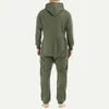 Män s Thothen Hooded Jumpsuits Tracksuit Drawstring Sweatshirts Rompers Full Zip Hoodies Overalls With Pockets 240109
