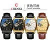Horloges CHENXI 8815A High-end volautomatisch mode-vierkant uitgehold waterdicht mechanisch herenhorloge