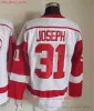 Filme CCM Vintage Hóquei no Gelo 91 Sergei Fedorov Jerseys Costuradas 13 Pavel Datsyuk 31 Curtis Joseph 33 Kris Draper 40 Henrik Zetterberg Jersey 87