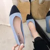 Kvinnors balettlägenheter stickor skor pekade tå lapptäcke slip på ballerina promenad lägenheter skor kvinna 240109