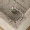 Cluster Rings S925 Sterling Silver Pear-shaped Diamond Ring Emerald Personality European And American Exaggerated Design Women's