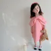 Mädchen Kleider Rosa Nette Lange Prinzessin Drese Für Mädchen Kleidung Sommer Casual Kleid 2024 Großen Bogen Kurze Ärmel Kinder Kind kostüm