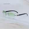 本物のバッファローホーンサングラスカーターデザイナー男性と女性のためのリムレスサングラス新しいダイヤモンドカットシェードアイウェアメガネ