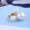 Cluster Rings Trendy Design Imitation Pearl Irregular Women Creative Personality Punk Exaggerated Open Adjustable Finger Ring Wholesale