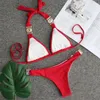 Svart sexiga bikinis baddräkt med strass kvinnors badkläder kvinnlig push up bikini strand badkläder baddräkter pool bather 240109