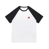 Designer TEE Com Des Garcons PLAY Logo T-shirt in cotone grigio con doppio cuore nero Giappone della migliore qualità Taglia EURO