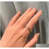 Wedding Rings Classic Trendy Luxury Designer Diamond Rings For Women Colour Separation Fashion And Exquisite U-Lock Trend Band Simple Ottlx