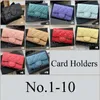 Premium Real Leather Fashion Women's Card Holders and Wallets Card Bag Pouch with Gold Metal Logo