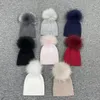 MISSJANEFUR nacido Gorros de punto Suave Cálido Angora Niños Niño Niña Gorro con pompón de piel Gorros lindos para bebés Gorros para niños Gorros para niños 240108