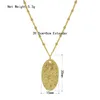 Pendant Necklaces Simple Coin Necklace For Women Gold Color Chain Round Multilayer Choker Collares Wedding Jewelry