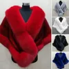 Faux Fur Shawl Soft Women Poncho Thickened Classic Autumn Winter Wedding Bridal Warm Coat Daily Clothing 240108