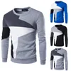 Men's Hoodies Fashion Sweatshirts O Neck Color Block Streetwear Baseball Sports Pullover Long Sleeve Sweatshirt Man Clothing