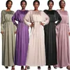 Ethnic Clothing Modest Women Casual Muslim Abaya Long Maxi Dress Turkey Kaftan Arab Robe With Drawstring Islam Dubai Party Ramadan Jalabiya