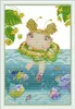 Leprechaun apprend à nager décor peinture fait à la main point de croix broderie kits de couture compté impression sur toile DMC 14CT 11CT7131976