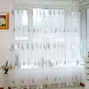 Curtain Floral Embroidered Sheer Tulle Curtains For Living Room Bedroom White Voiles Home Elegant Window Drapes