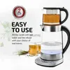 غلايات كهربائية Ovente Electric Glass Kettle 1.7 لتر الفضة Prontofill Technology 4 إعدادات درجة الحرارة YQ240109